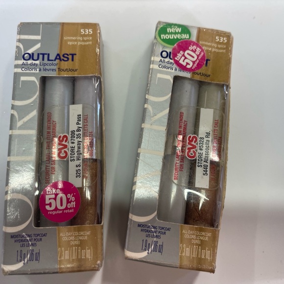 2 COVER GIRL OUTLAST Lip 535 Simmering Spice
